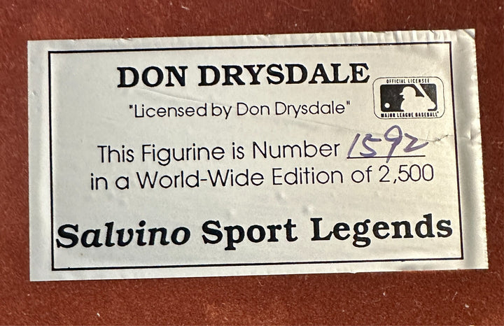 Don Drysdale Autographed Salvino Statue /2500 Salvino COA Dodgers HOF