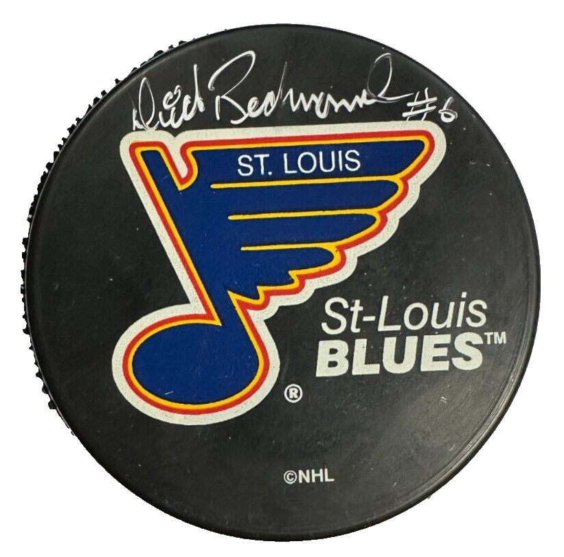 Dick Redmond Autographed St Louis Blues Hockey Puck BAS