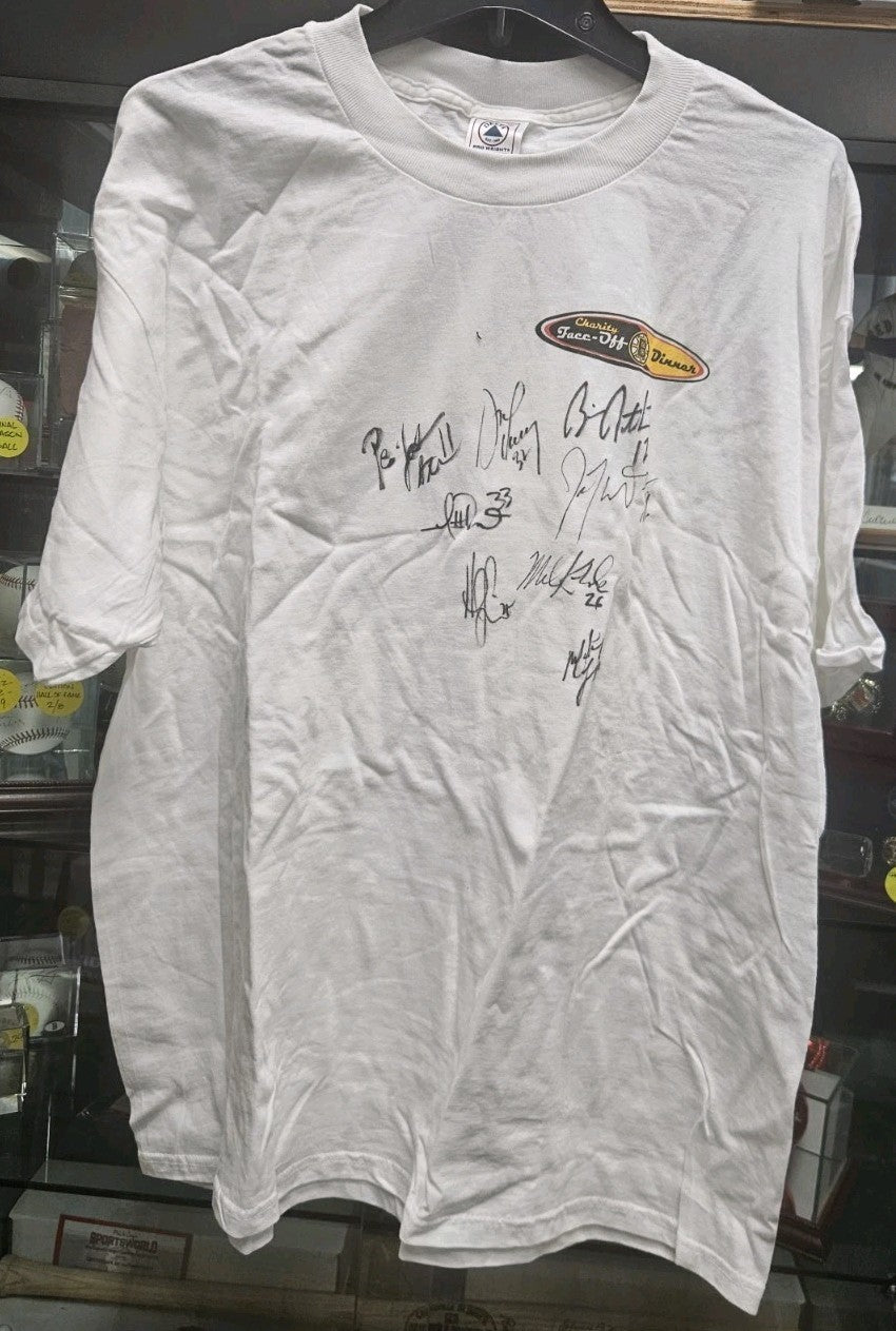 Boston Bruins Autographed Charity Dinner T-Shirt Joe Thornton Don Sweeney