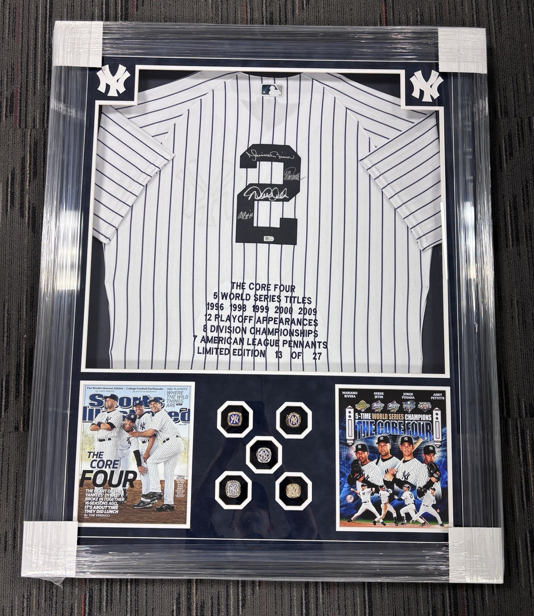 Core Four Signed Derek Jeter Jersey MLB Authentic Jeter Rivers Posada Pettitte