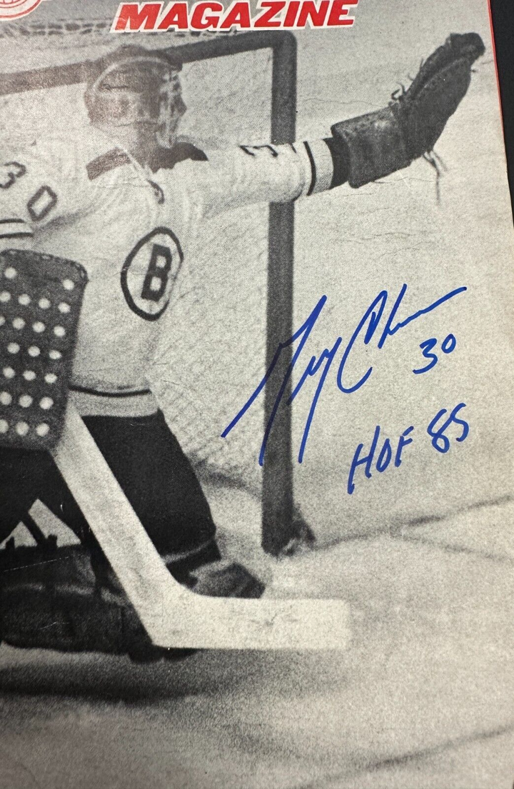 Gerry Cheevers Autographed December 29, 1968 Red Wings & Bruins Program