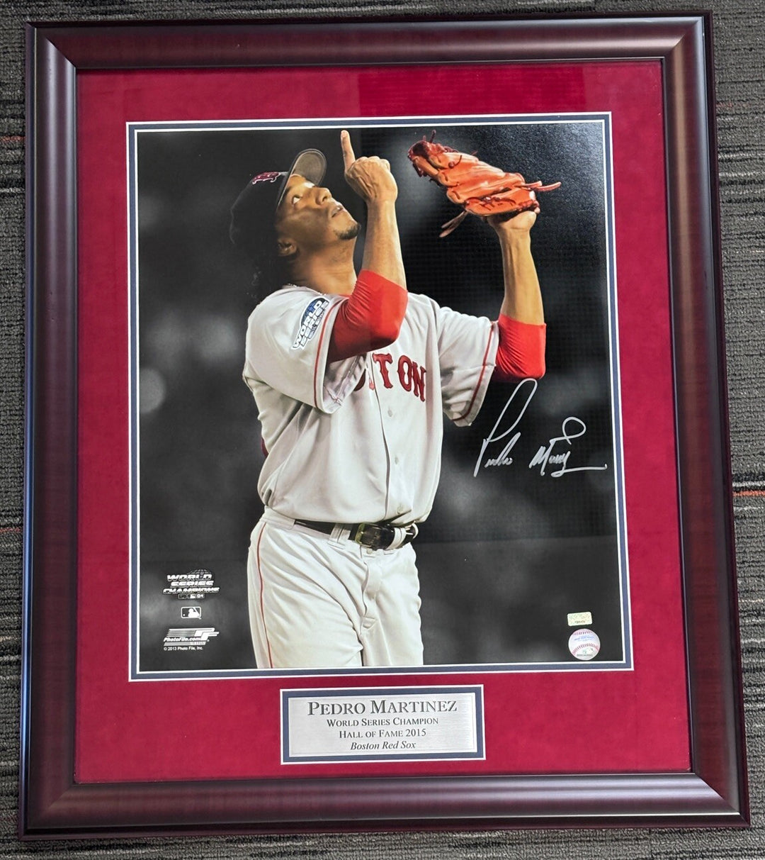 Pedro Martinez Signed Framed 2004 World Series 16x20 New England Pictures Boston