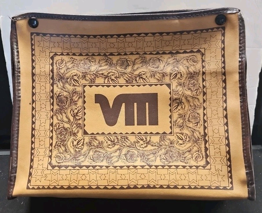 1974 SUPER BOWL VIII 8 Media Luncheon Zipper Bag Briefcase DOLPHINS vs VIKINGS