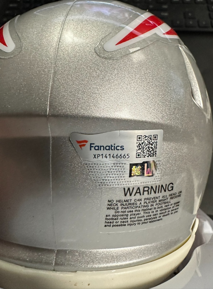 Drake Maye Autographed New England Patriots Mini Helmet Fanatics