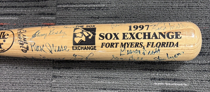 1997 Sox Exchange Fantasy Camp Signed Baseball Bat Steve Lyons Johnny Pesky Etc.