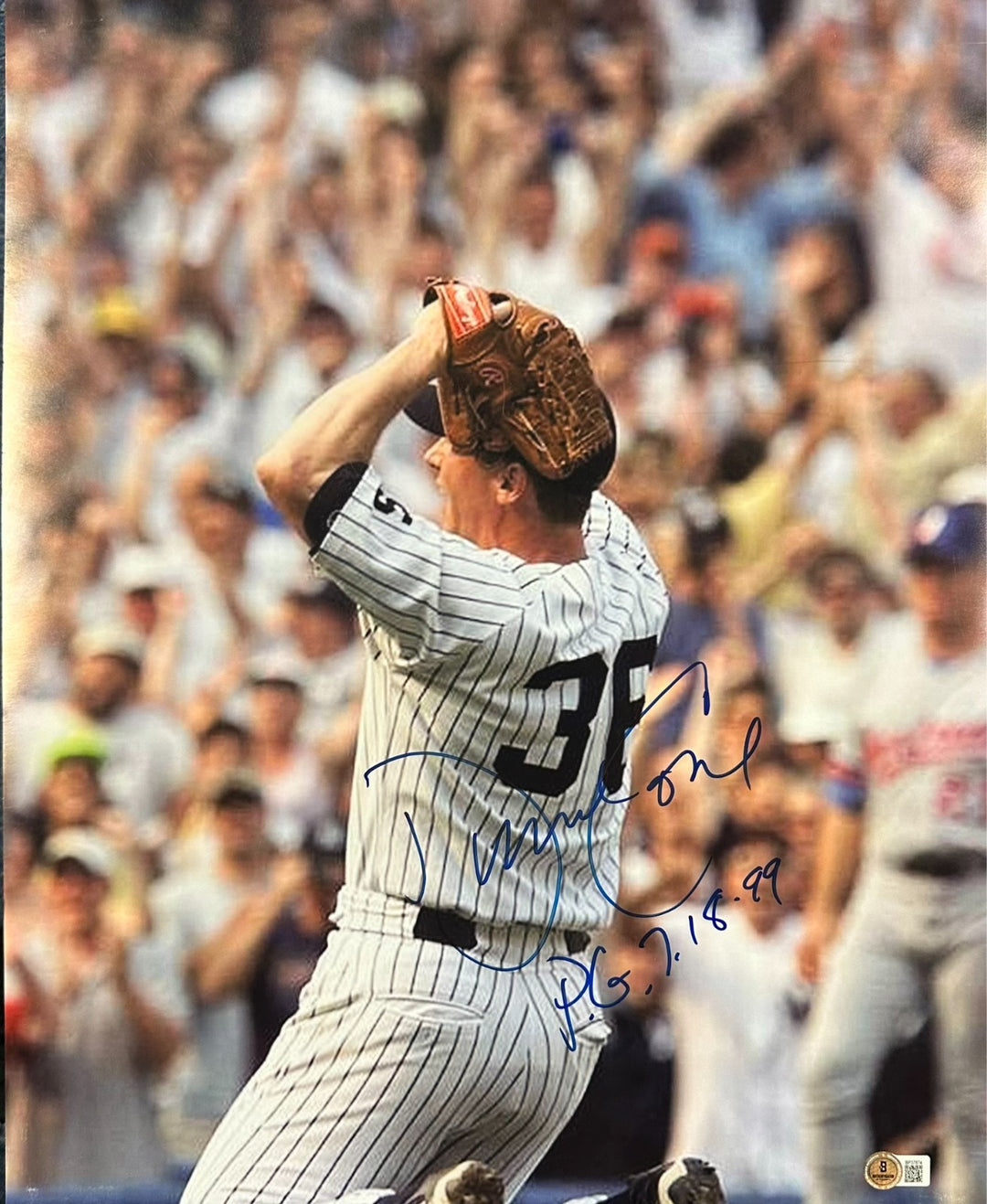 David Cone Autographed 16x20 New York Yankees Photo BAS W/PG 7-18-99