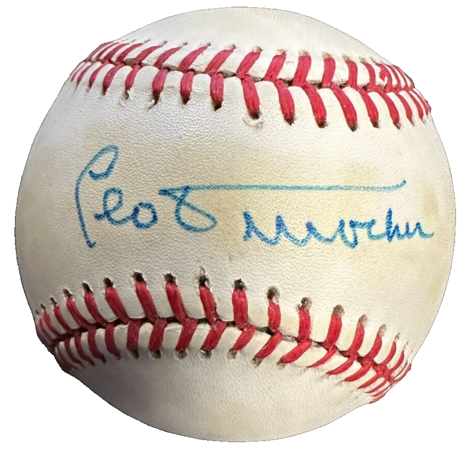 Leo Durocher Autographed Official National League Baseball BAS Dodgers Giants