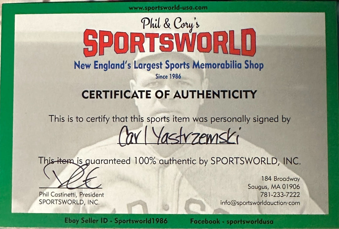 Carl Yastrzemski Autographed 16x20 Last At-Bat Photo Boston Red Sox