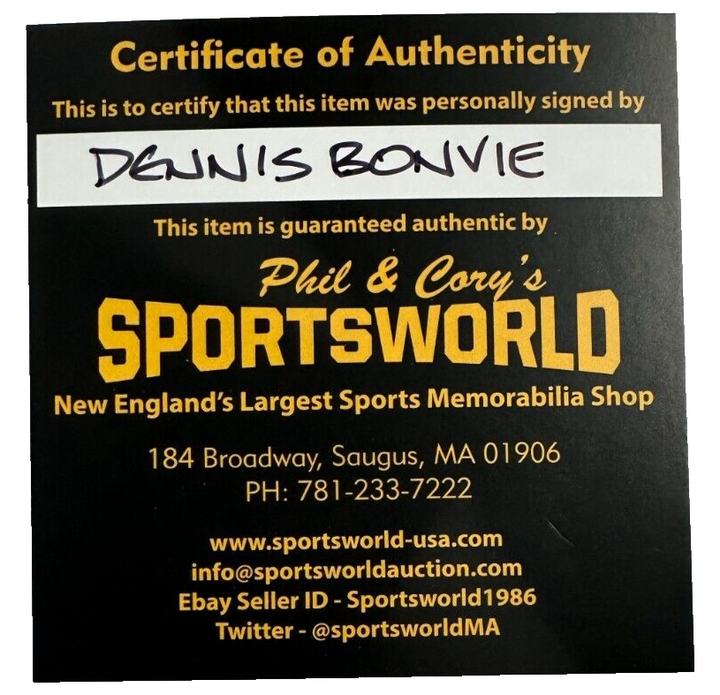 Dennis Bonvie Signed Bruins 100th Anniversary Puck W/ 4804 PM's Leader