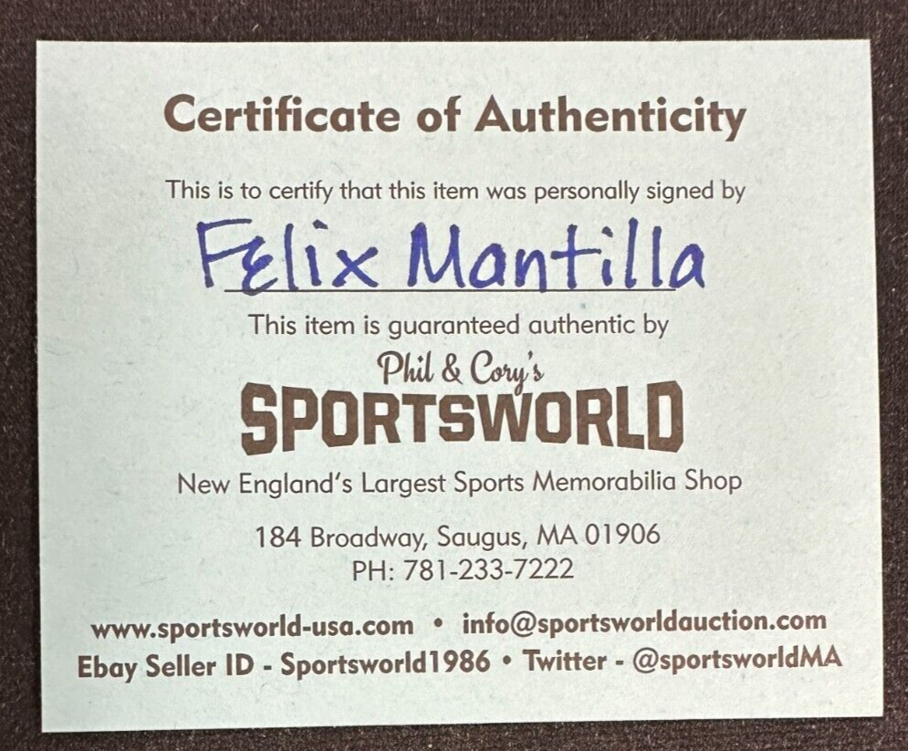 Felix Mantilla Autographed Fenway Park 100th Anniversary Baseball Red Sox