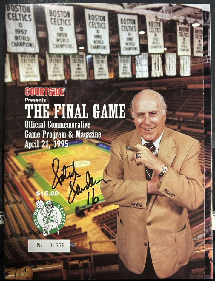 Tom Satch Sanders Autographed Boston Garden Final Game Program