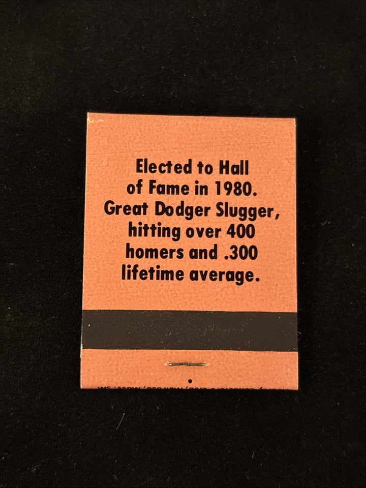 1980 Liberty Superstars Matchbook Salmon Duke Snider No. 3 Brooklyn Dodgers