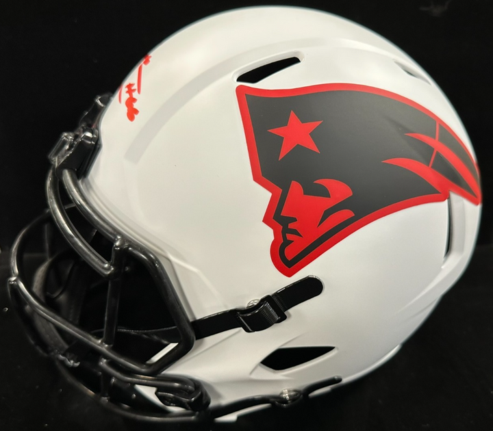 Will Campbell Signed New England Patriots Red Lunar Eclipse Full Size Helmet JSA
