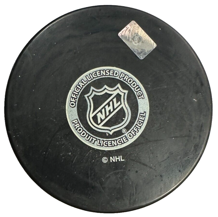 Guyle Fielder Autographed Detroit Red Wings Hockey Puck W/ 1953 Playoffs Insc