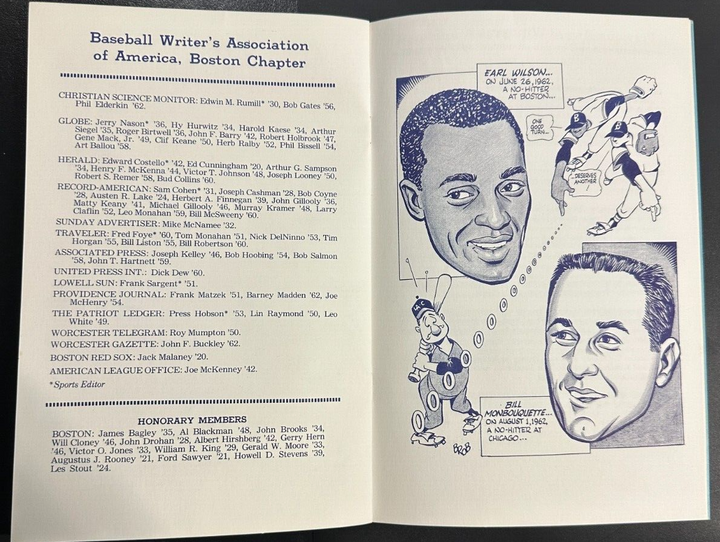 Jan 23, 1963 24th Annual Baseball Writers Association America Dinner Program