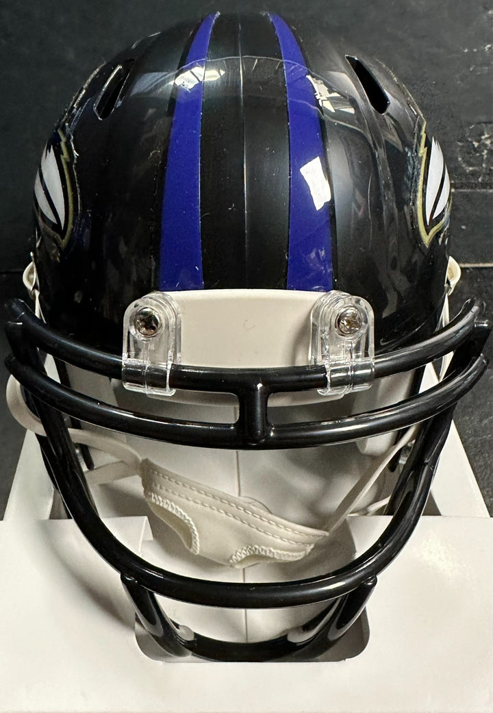 Ray Lewis Autographed Baltimore Ravens Mini Helmet BAS COA