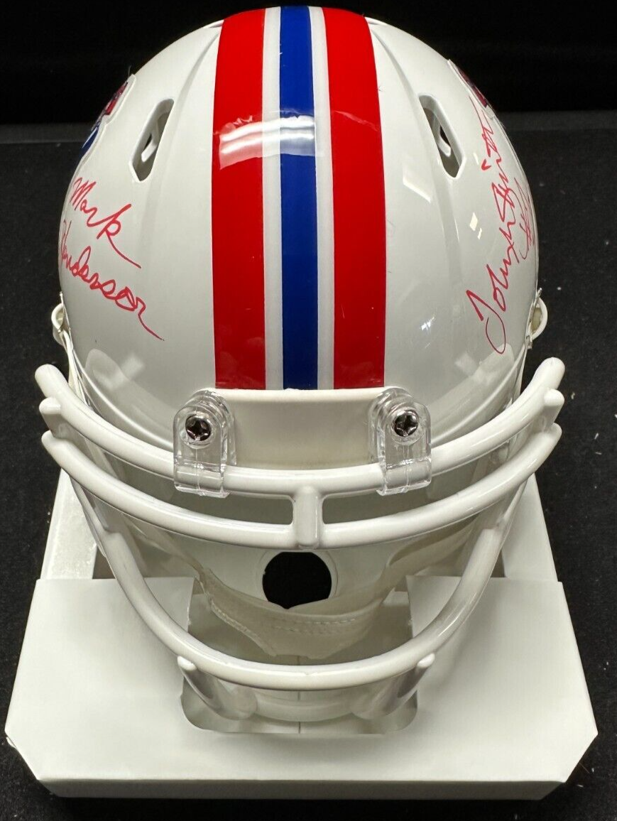 1982 Patriots Vs Dolphins Snowplow Game Autographed Mini Helmet John Smith