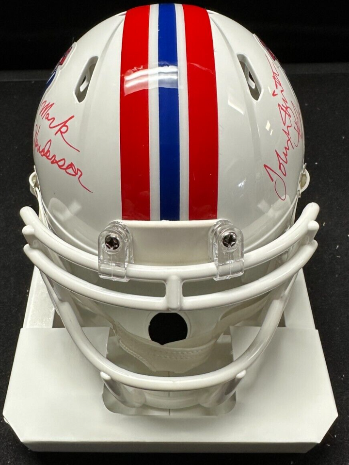 1982 Patriots Vs Dolphins Snowplow Game Autographed Mini Helmet John Smith