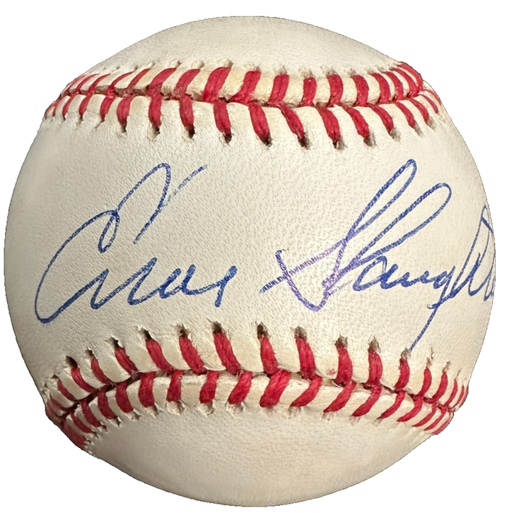 Enos Slaughter Autographed Official American League Baseball HOF Cardinals