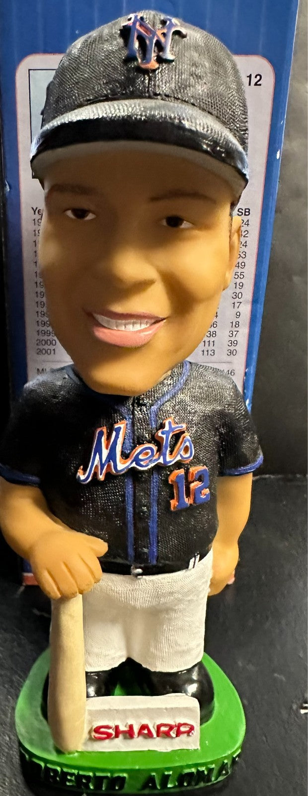 2002 Roberto Alomar Bobblehead NY Mets Original Box Sharp Collectors Series SGA