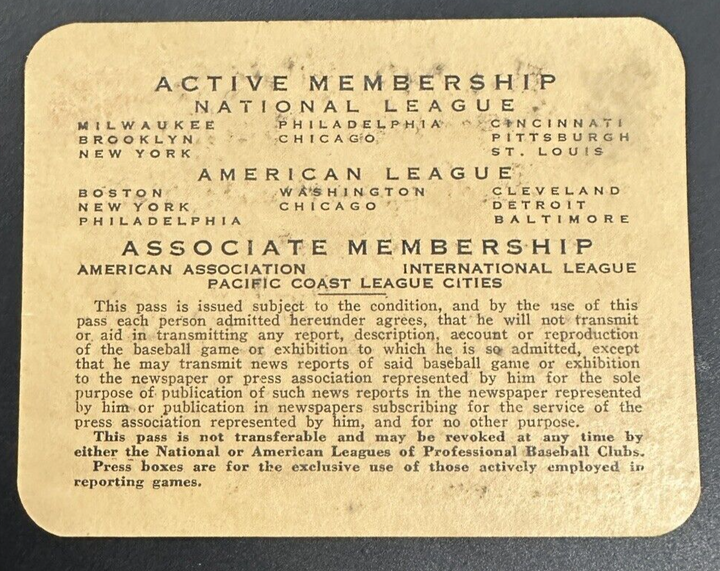 1954 Pass Ticket All Parks BBWAA Hank Aaron & Killebrew Debut Mays MVP
