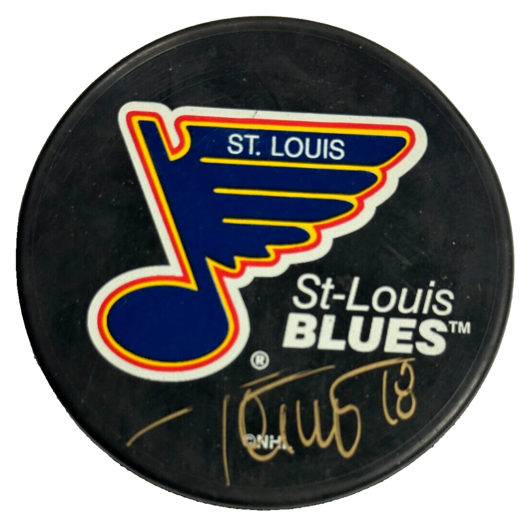 Tony Twist Autographed St. Louis Blues Hockey Puck NHL