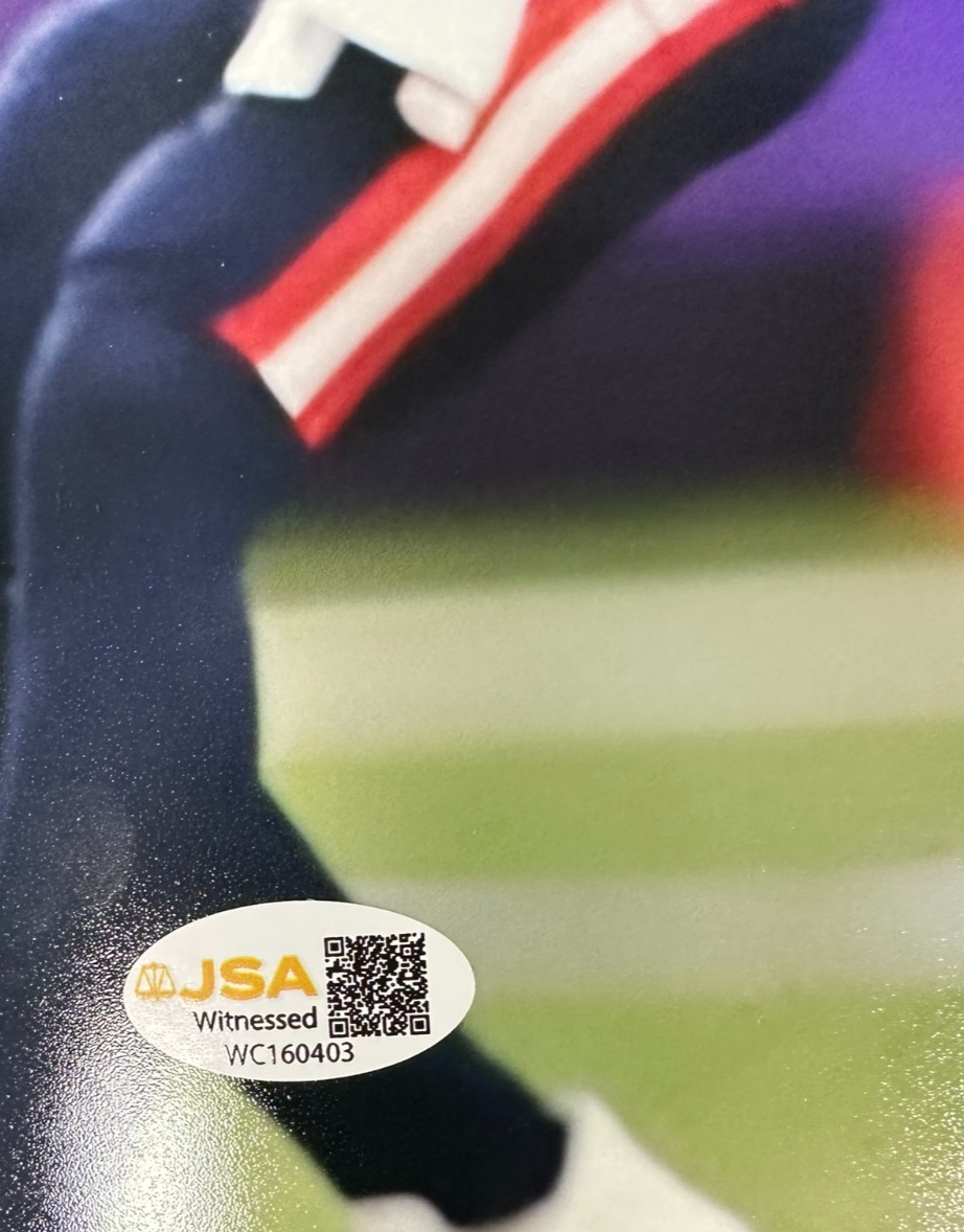 Will Campbell W/ Drake Maye Autographed New England Patriots 8" x 10" Photo JSA