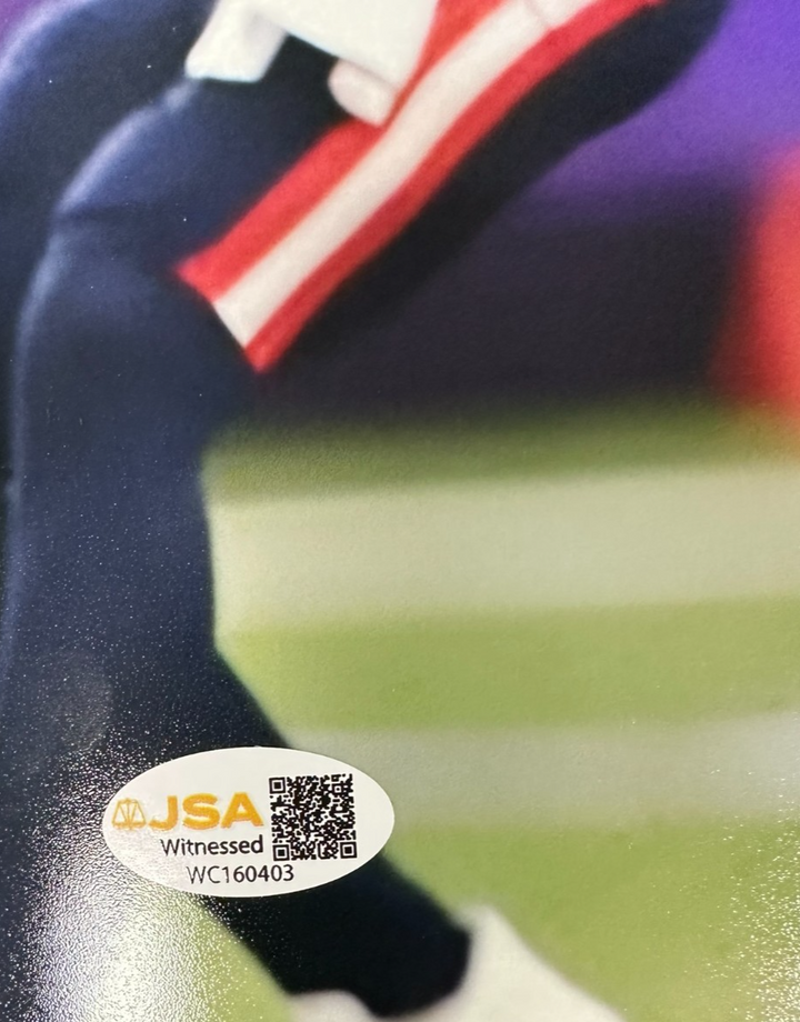 Will Campbell W/ Drake Maye Autographed New England Patriots 8" x 10" Photo JSA