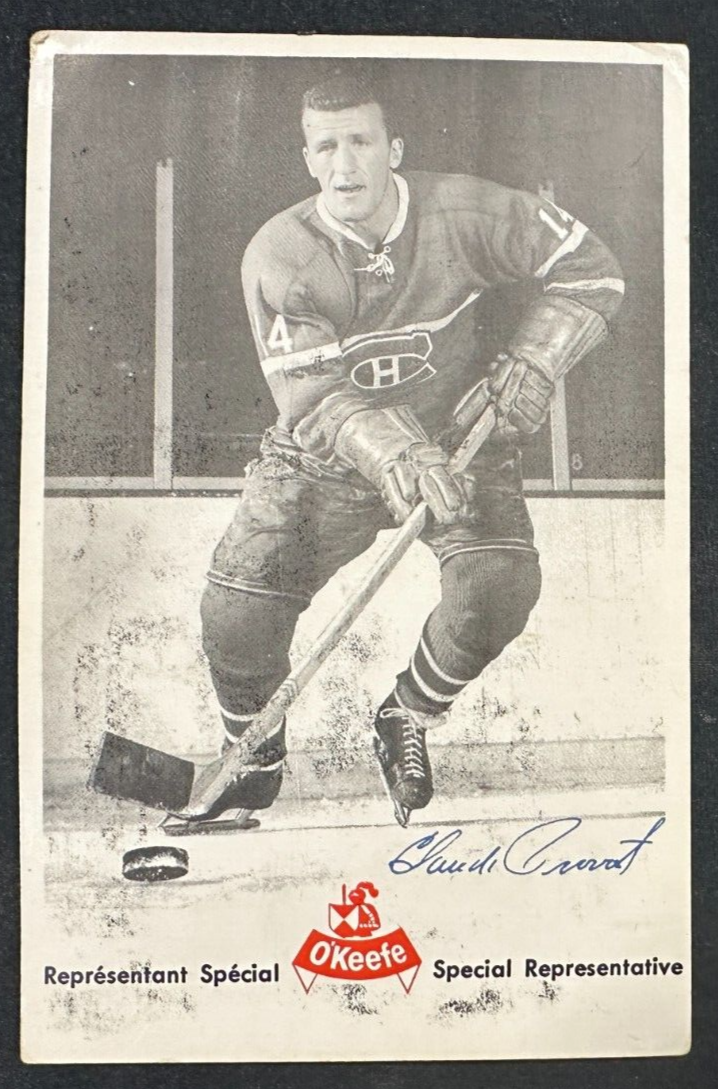 1950's-60's Claude Provost Autographed O'Keefe Montreal Canadiens Postcard