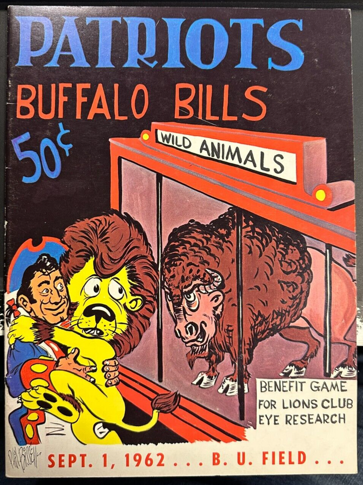 Sept 1, 1962 Boston Patriots & Buffalo Bills Pre-Season Program AFL