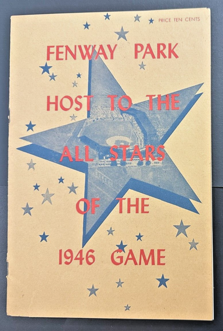 1946 MLB Baseball All-Star Game Program Fenway Park Scored 12-0 AL Williams 2 HR