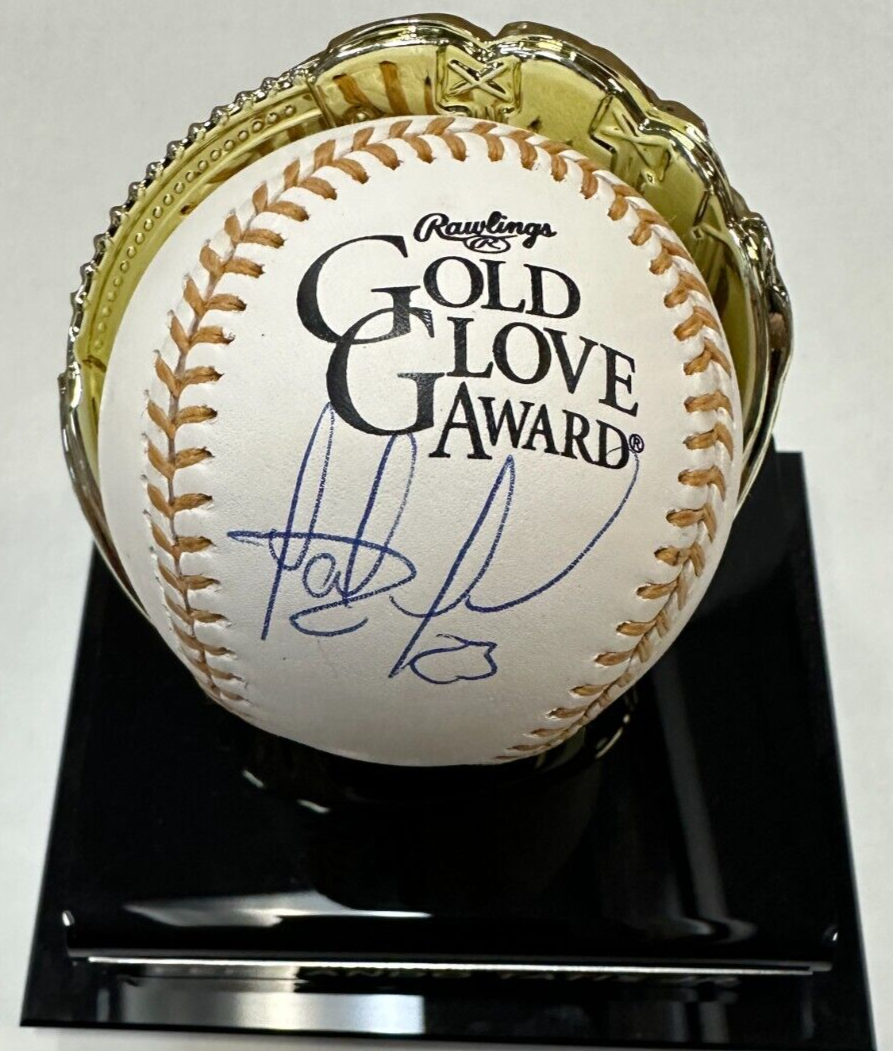 Fernando Tatis Jr. Autographed Rawlings Gold Glove Baseball & Display Stand JSA