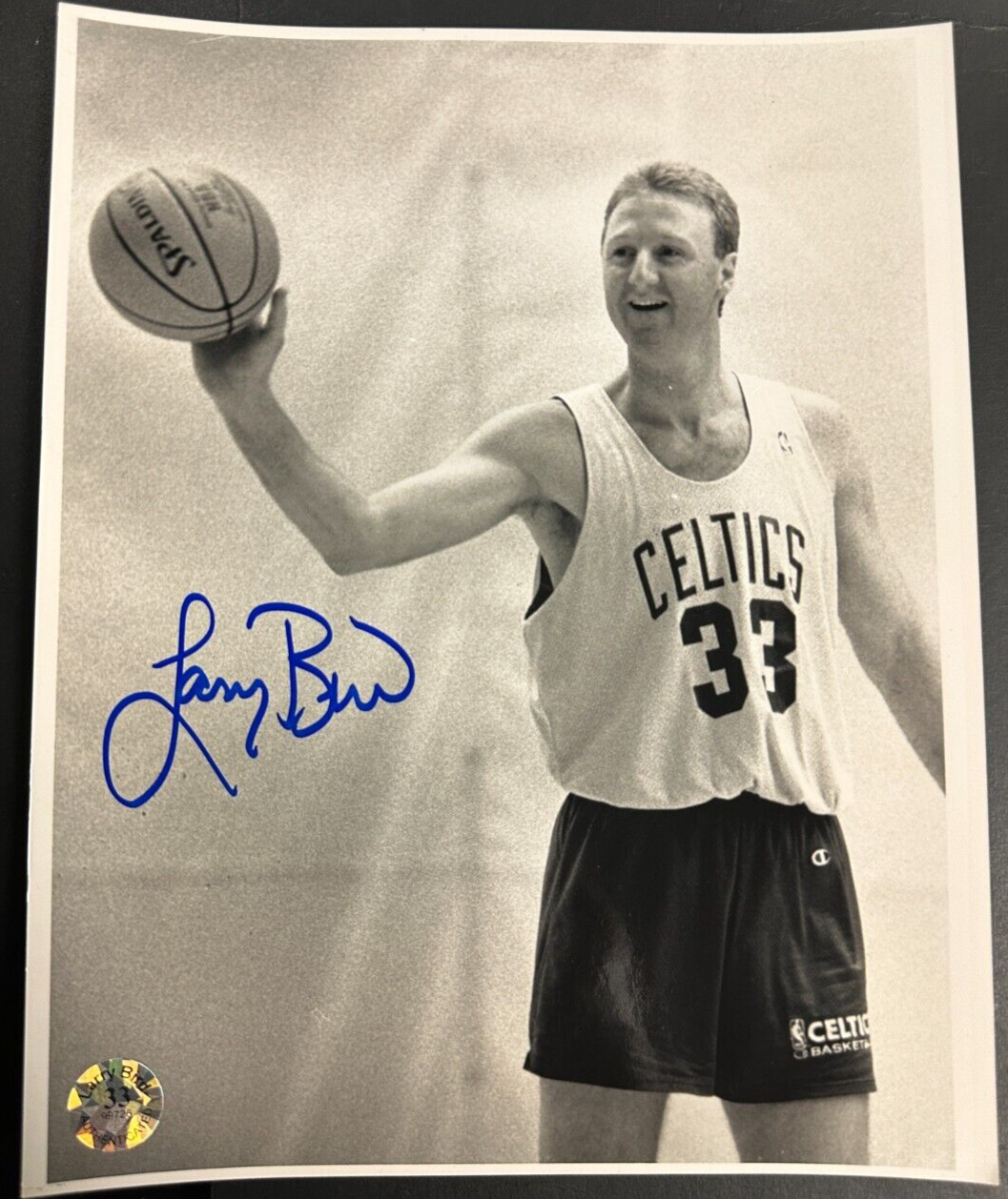 Larry Bird Autographed Boston Herald Original 8x10 Photo Celtics HOF