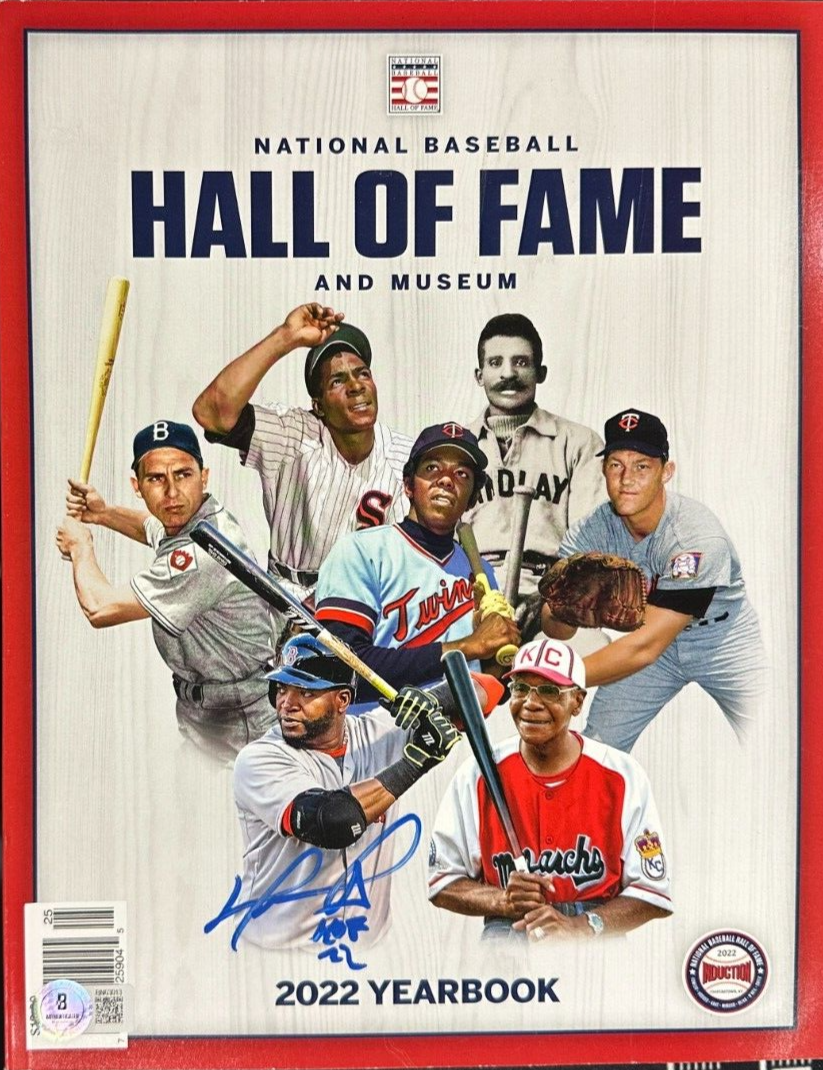 David Ortiz Autographed 2022 Baseball Hall of Fame Yearbook Red Sox HOF BAS