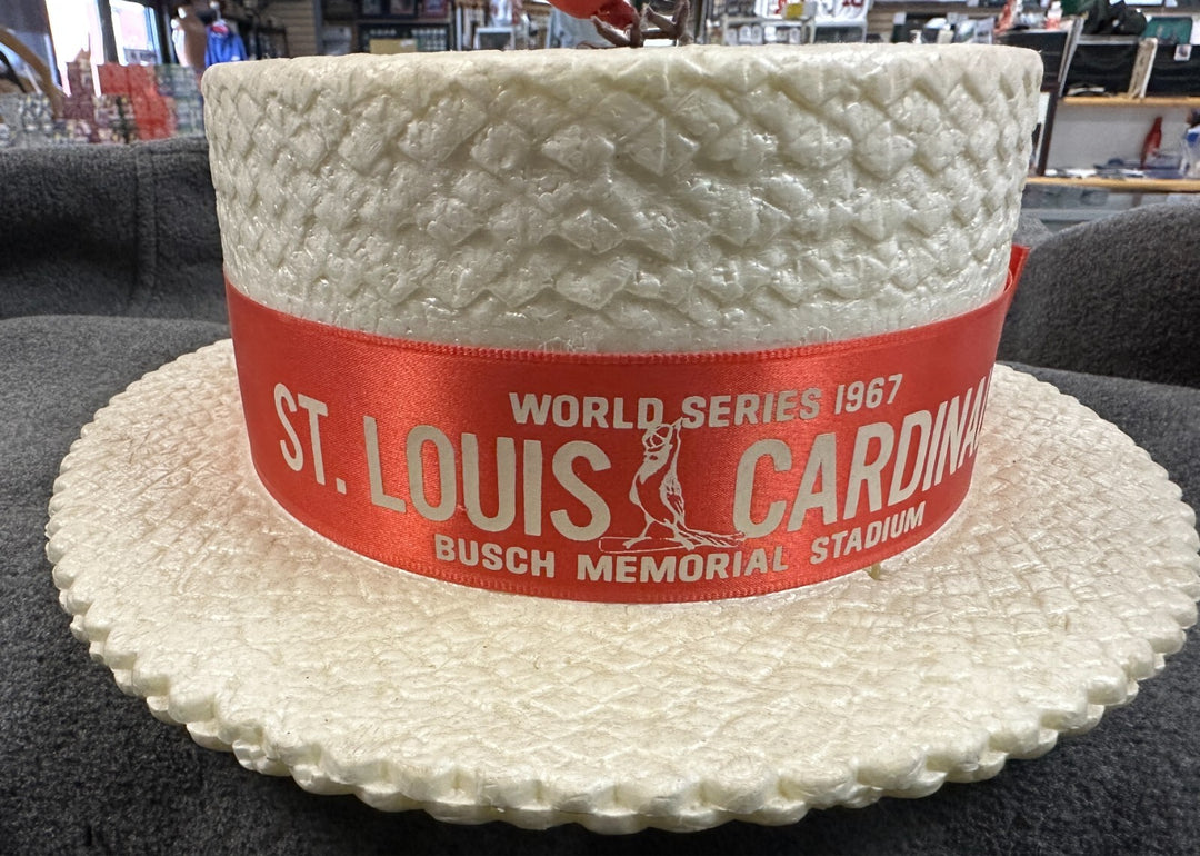 1967 St Louis Cardinals World Series Straw Hat Busch Memorial Stadium