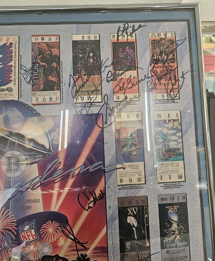 Superbowl XXVII Autographed Poster W/34 Signatures Namath Marino Ditka Shula JSA