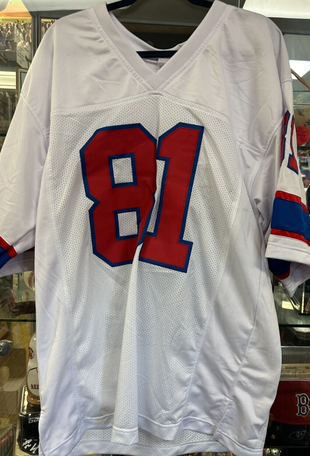 Russ Francis Autographed New England Patriots Replica White Jersey JSA