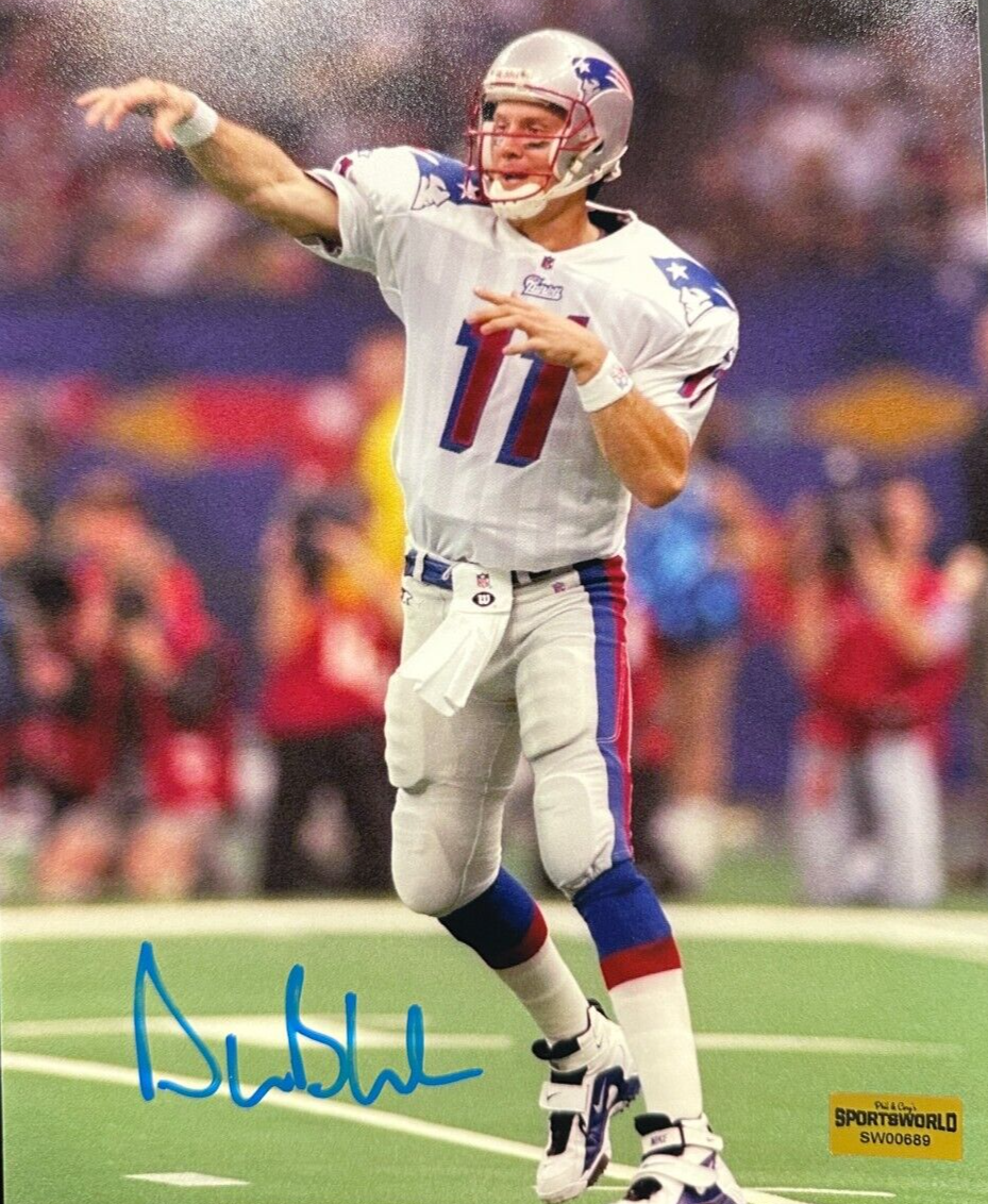 Drew Bledsoe Autographed New England Patriots 8x10 Photo NFL