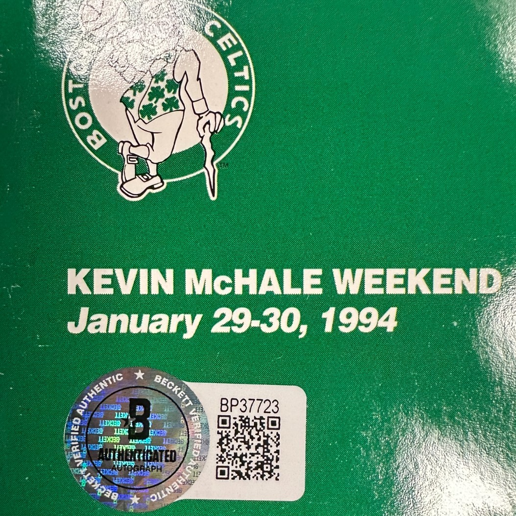 Kevin McHale Night Autographed Program Boston Celtics HOF BAS