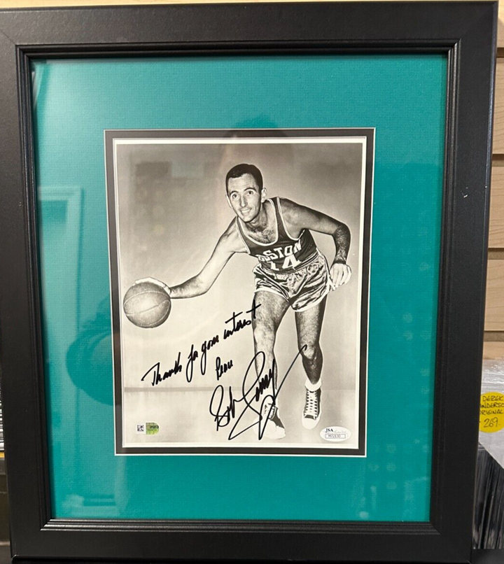 Bob Cousy Autographed 8x10 Boston Celtics Photo JSA HOF