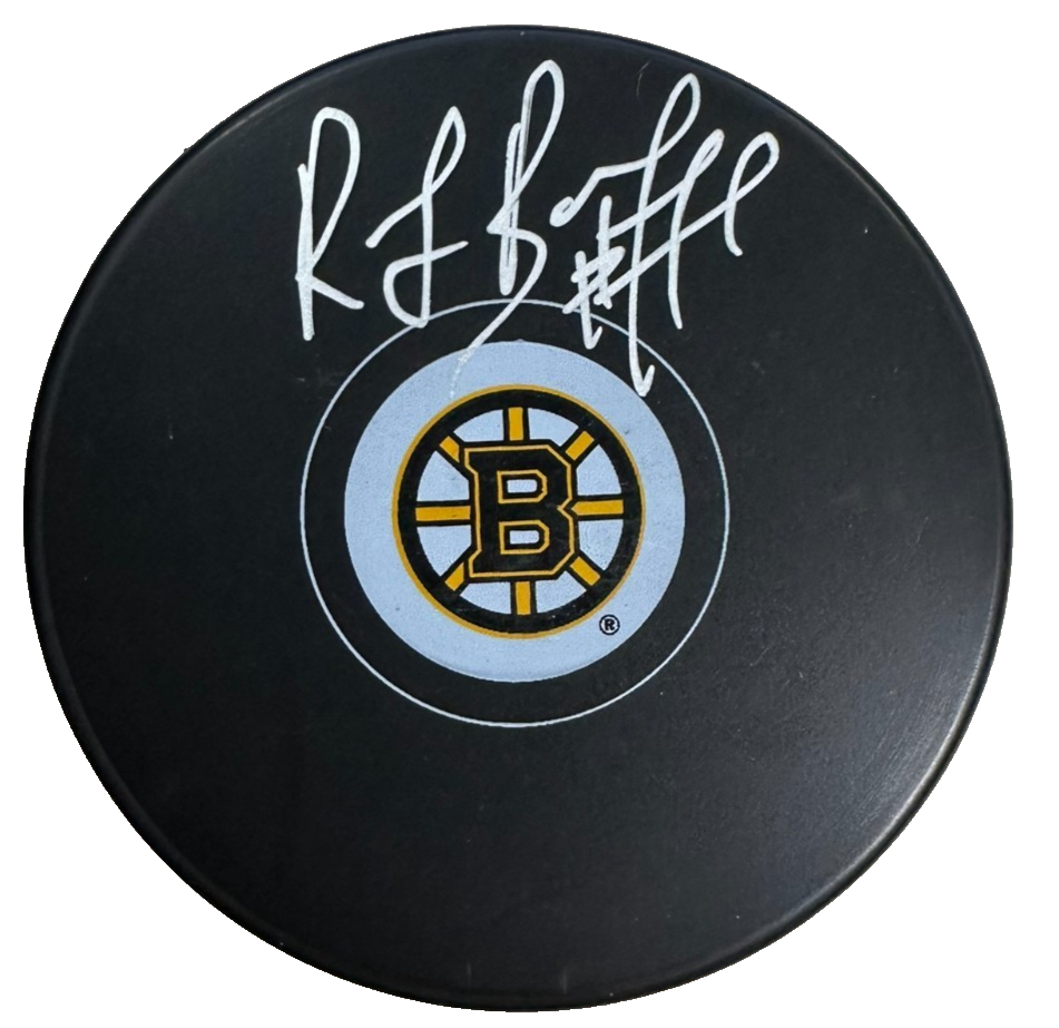 Ray Bourque Autographed Boston Bruins Hockey Puck JSA NHL HOF