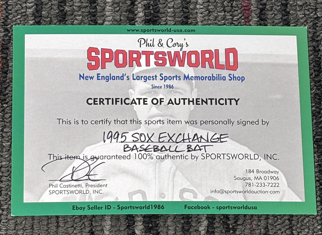 1995 Sox Exchange Fantasy Camp Signed Baseball Bat Johnny Pesky Gary Bell Etc.