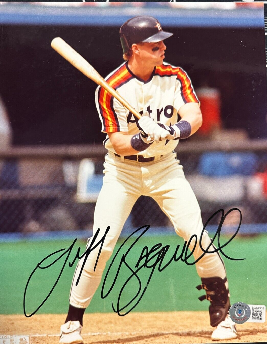 Jeff Bagwell Autographed Houston Astros 8x10 Photo BAS HOF