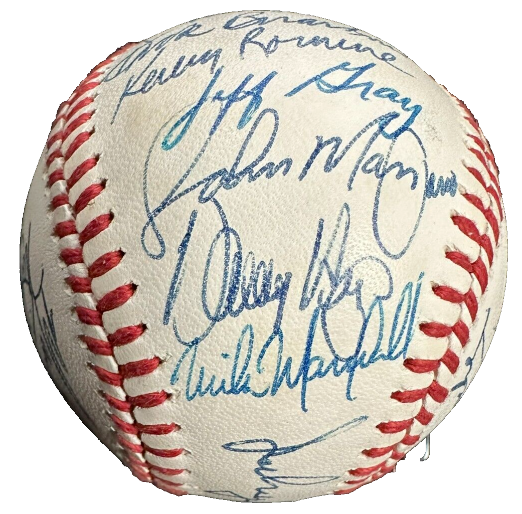 1990 Boston Red Sox Team Autographed Baseball Clemens Boggs Boddicker