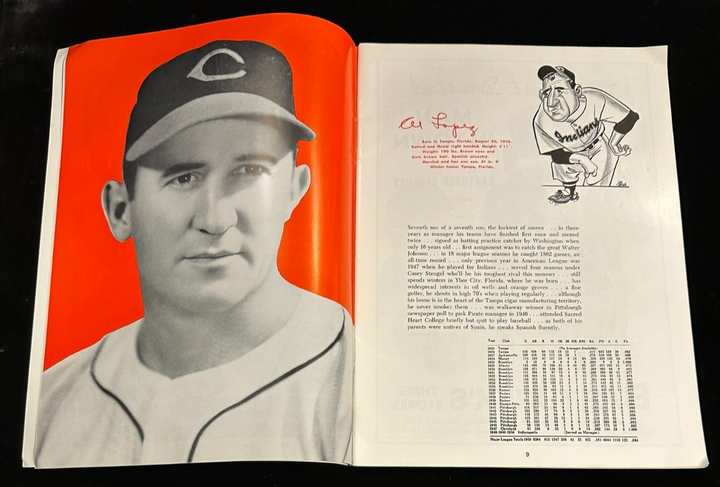 Vintage 1951 Cleveland Indians Baseball Yearbook Feller Lemon Rosen Doby