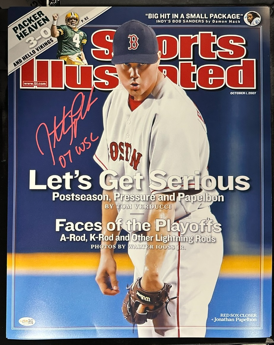 Jonathan Papelbon Signed 10/1/07 Sports Illustrated 16x20 Cover Photo JSA