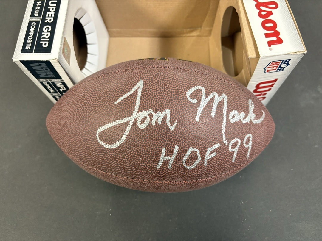Tom Mack Signed Inscribed Football Hall Of Fame 1999 COA LA Rams