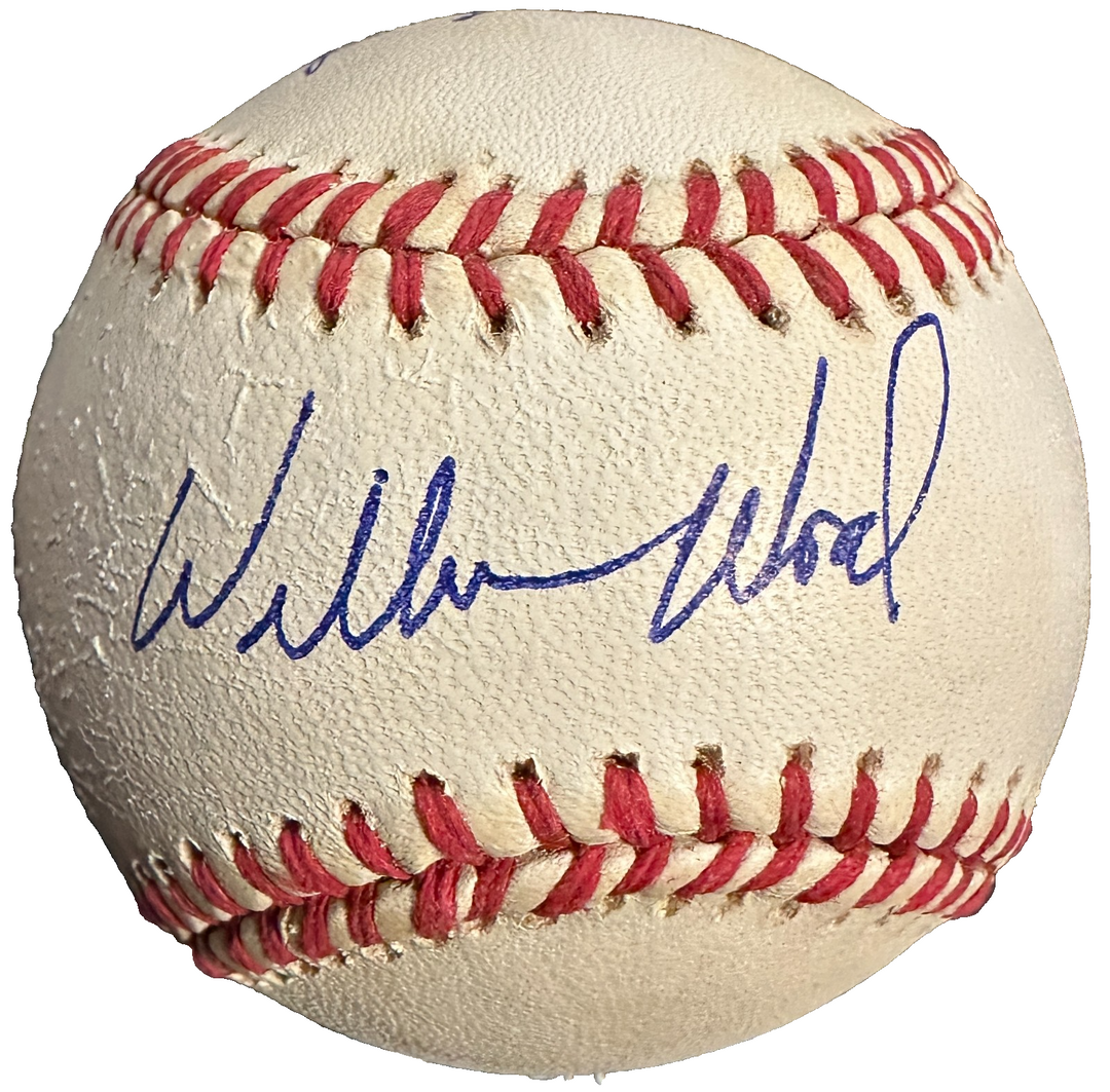 Wilbur Wood Autographed Baseball W/ Last Player to Start Both Ends of DH 1973