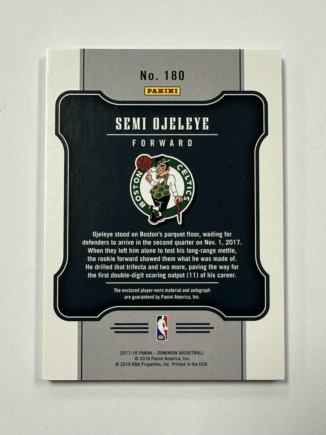 2017-18 Panini Dominion Semi Ojeleye Gold RPA 8/10 GE Patch