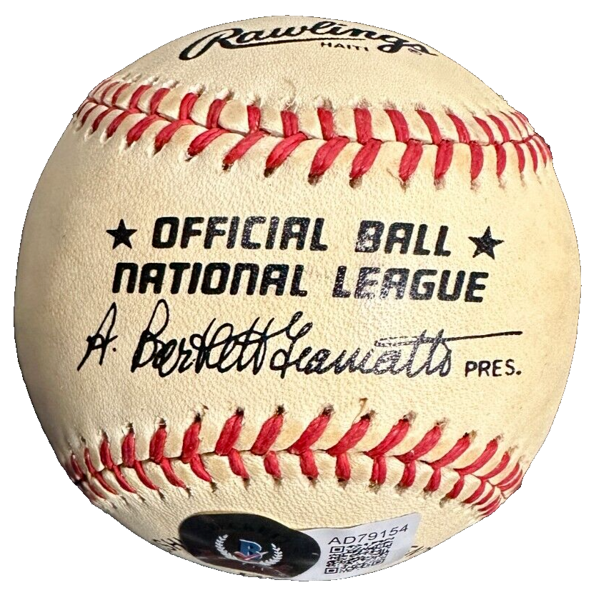 Lou Brock Autographed Official National League Baseball HOF Cardinals BAS